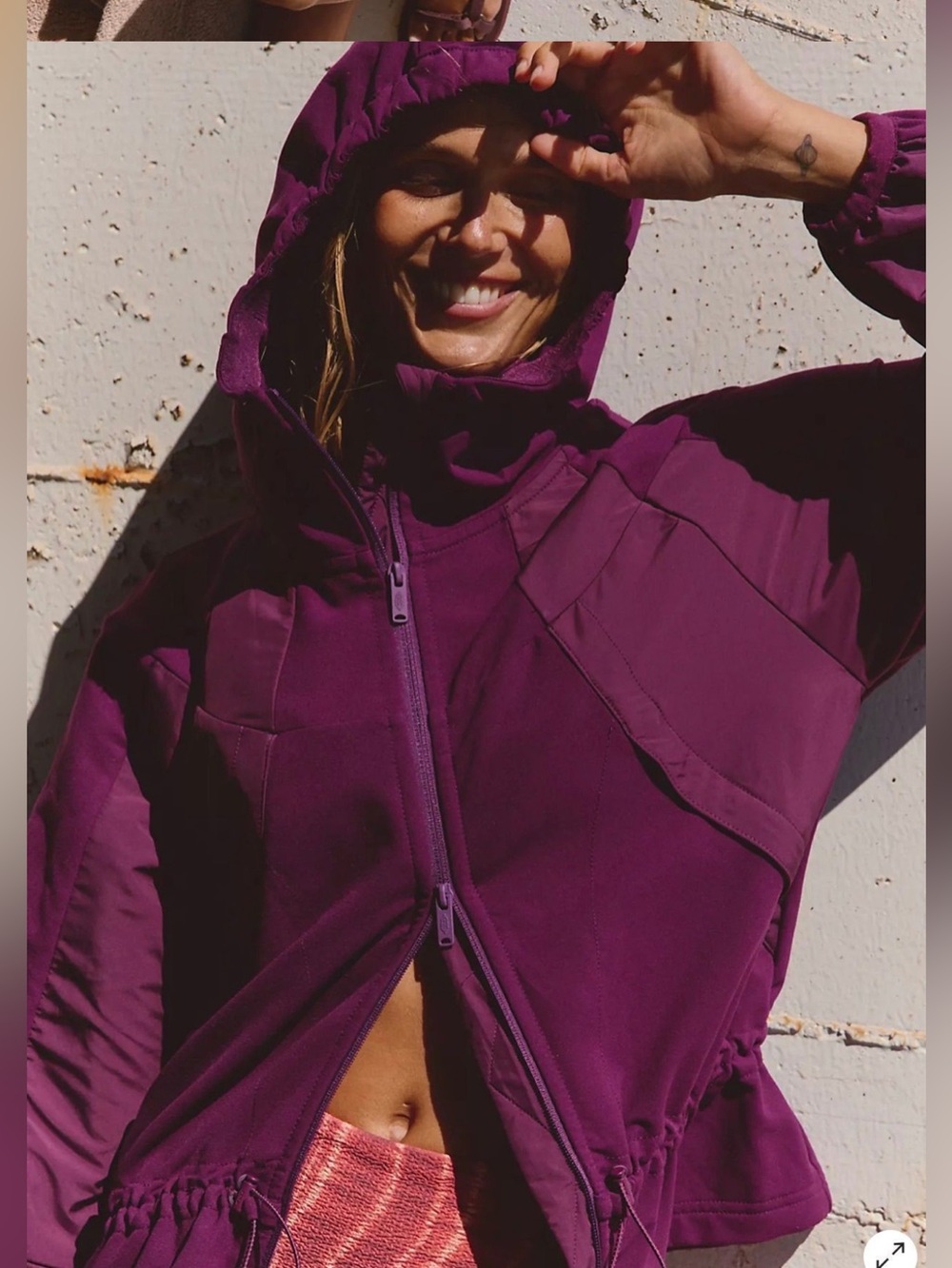 NWT $228 !Free People Movement AlI
Terrain Purple Lightweight Hooded Jacke